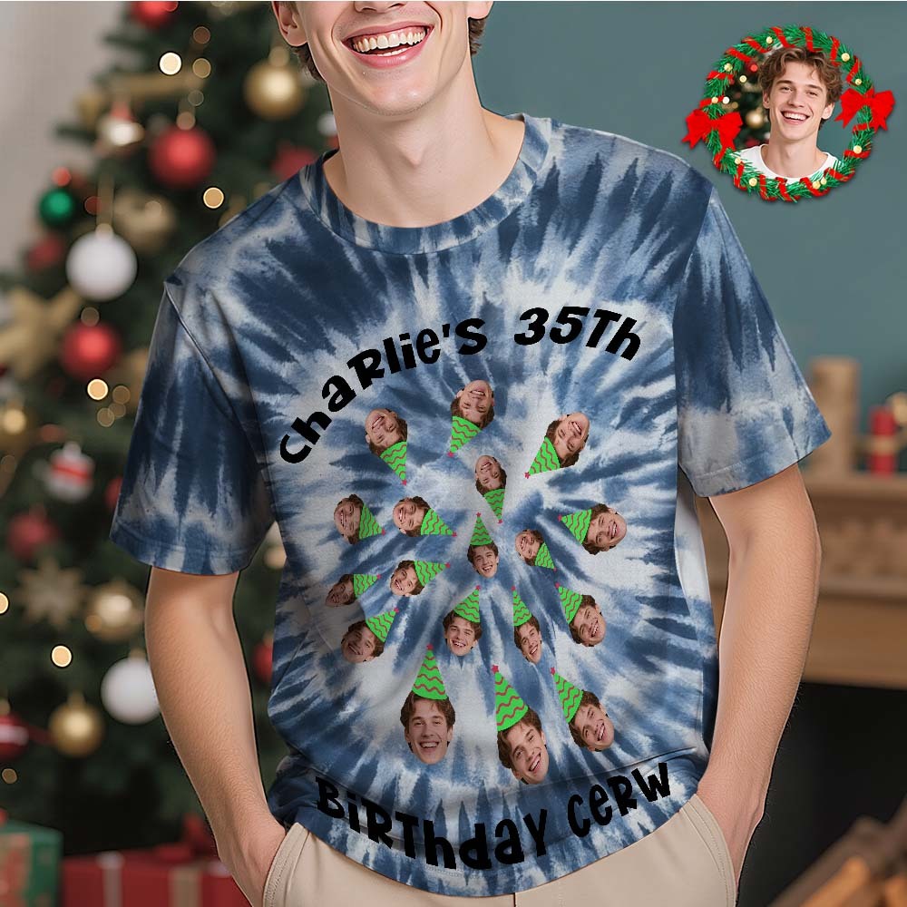 Personalisiertes T-shirt Mit Gesichtsaufdruck, Geburtstagshut, Individuelles Geburtstags- Oder Weihnachtsgeschenk Für Familie Und Freunde - FotoSocken