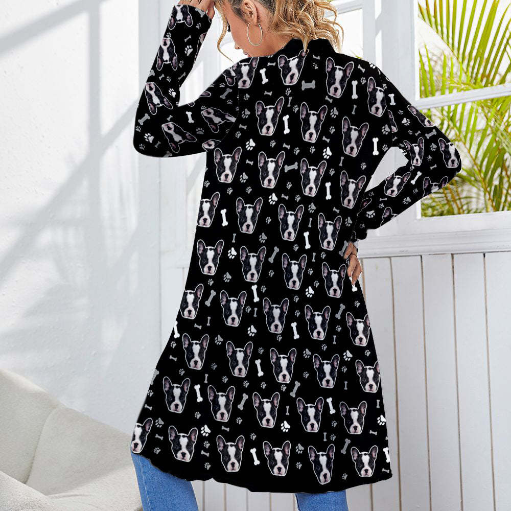 Personalized Cardigan Women Open Front Long Sleeve Cardigans Gifts for Pet Lovers -