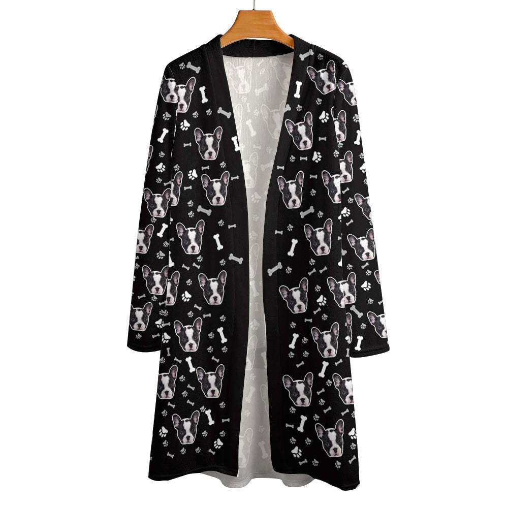 Personalized Cardigan Women Open Front Long Sleeve Cardigans Gifts for Pet Lovers -