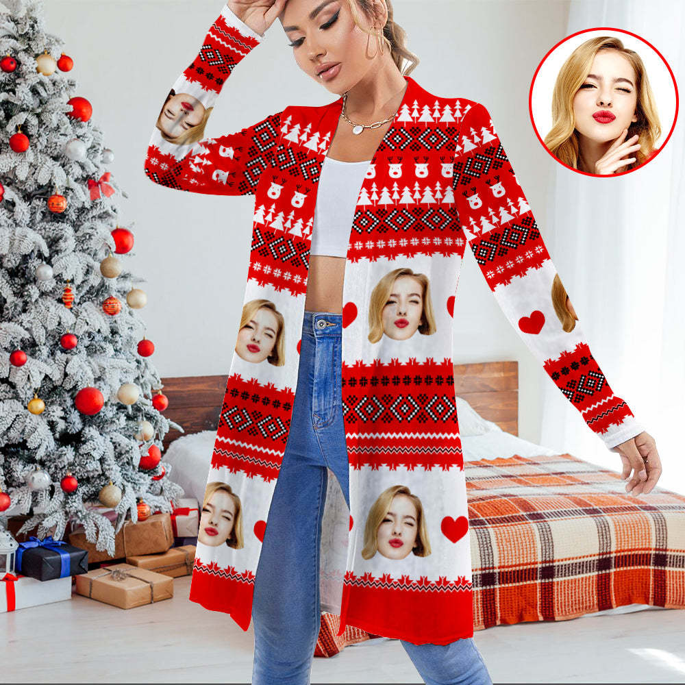 Personalized Christmas Cardigan Women Open Front Cardigans for Christmas Gifts - 