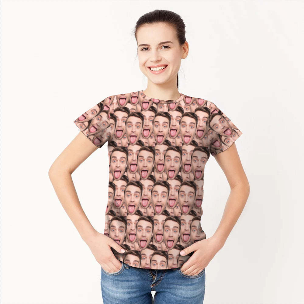 Individuelles T-Shirt Personalisiertes Shirt Mein Gesicht All Over Print T-Shirt Mash Gesicht Herren-T-Shirt
