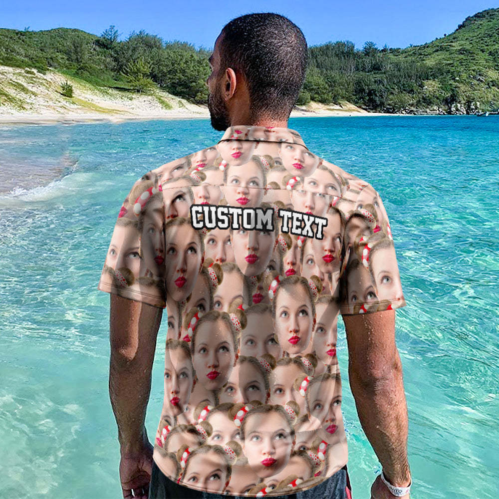 Benutzerdefinierte Hawaii-hemden Muti-face Design Online-vorschau Aloha Beach Shirt Für Männer -