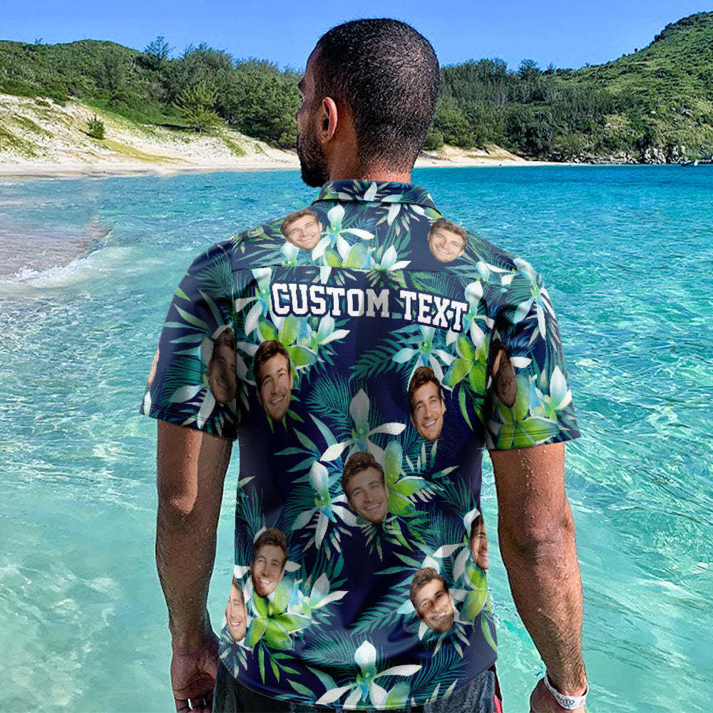 Benutzerdefinierte Hawaii-hemden Blätter Und Blütenblatt Online-vorschau Aloha Beach Shirt Für Männer -