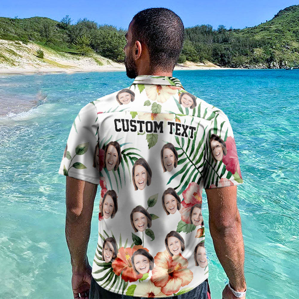Benutzerdefinierte Hawaii-hemden Sommerblumen Online-vorschau Personalisiertes Aloha Beach-hemd Für Männer -
