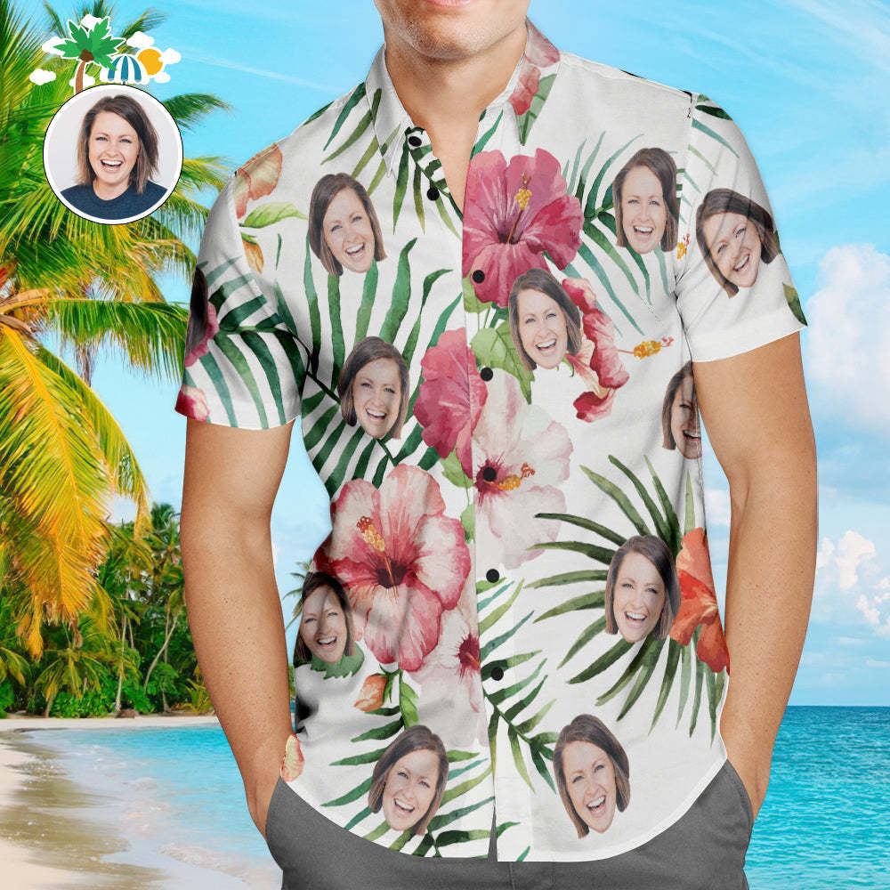 Benutzerdefinierte Hawaii-hemden Sommerblumen Online-vorschau Personalisiertes Aloha Beach-hemd Für Männer -