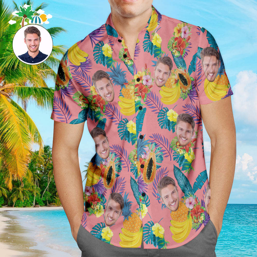 Benutzerdefiniertes Gesicht Online-vorschau Hawaiihemd Personalisiertes Foto Herren Hawaiihemd Geschenk Für Ihn - 