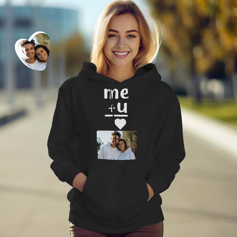 Passende Hoodies Für Paare Mit Individuellem Foto „me+u Me-u“, Personalisierter Hoodie, Valentinstagsgeschenk -