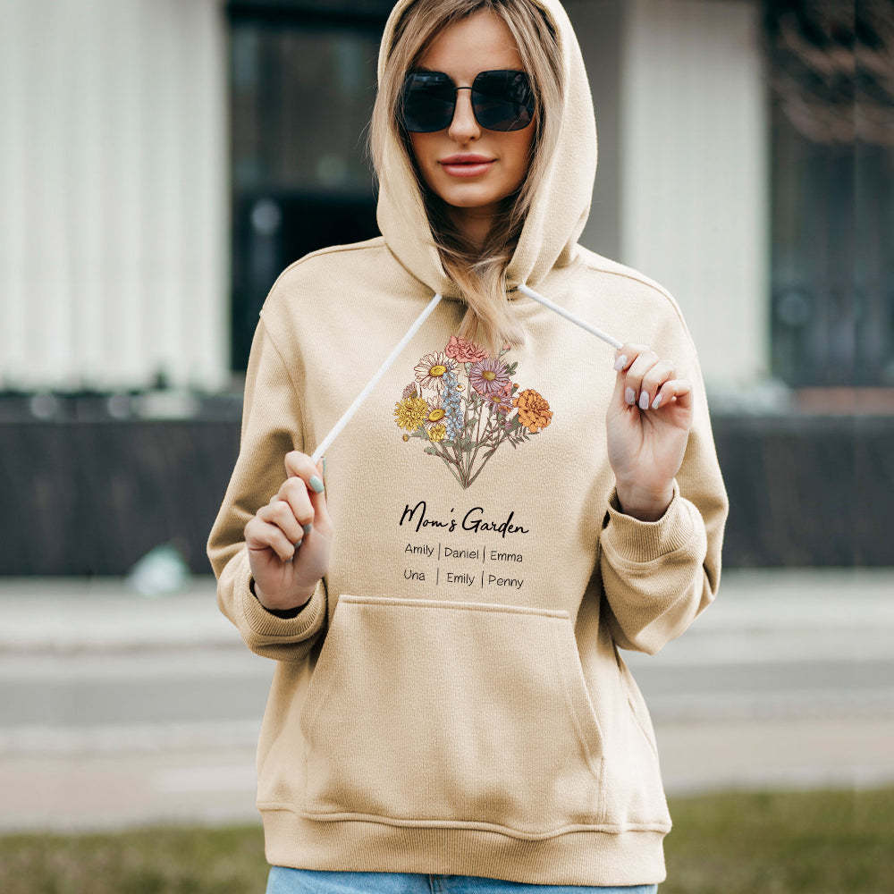 Personalisiertes Geburtsblumen-strauß-sweatshirt, Personalisierte Geburtsblumen-pullover-geschenke Für Mama - 