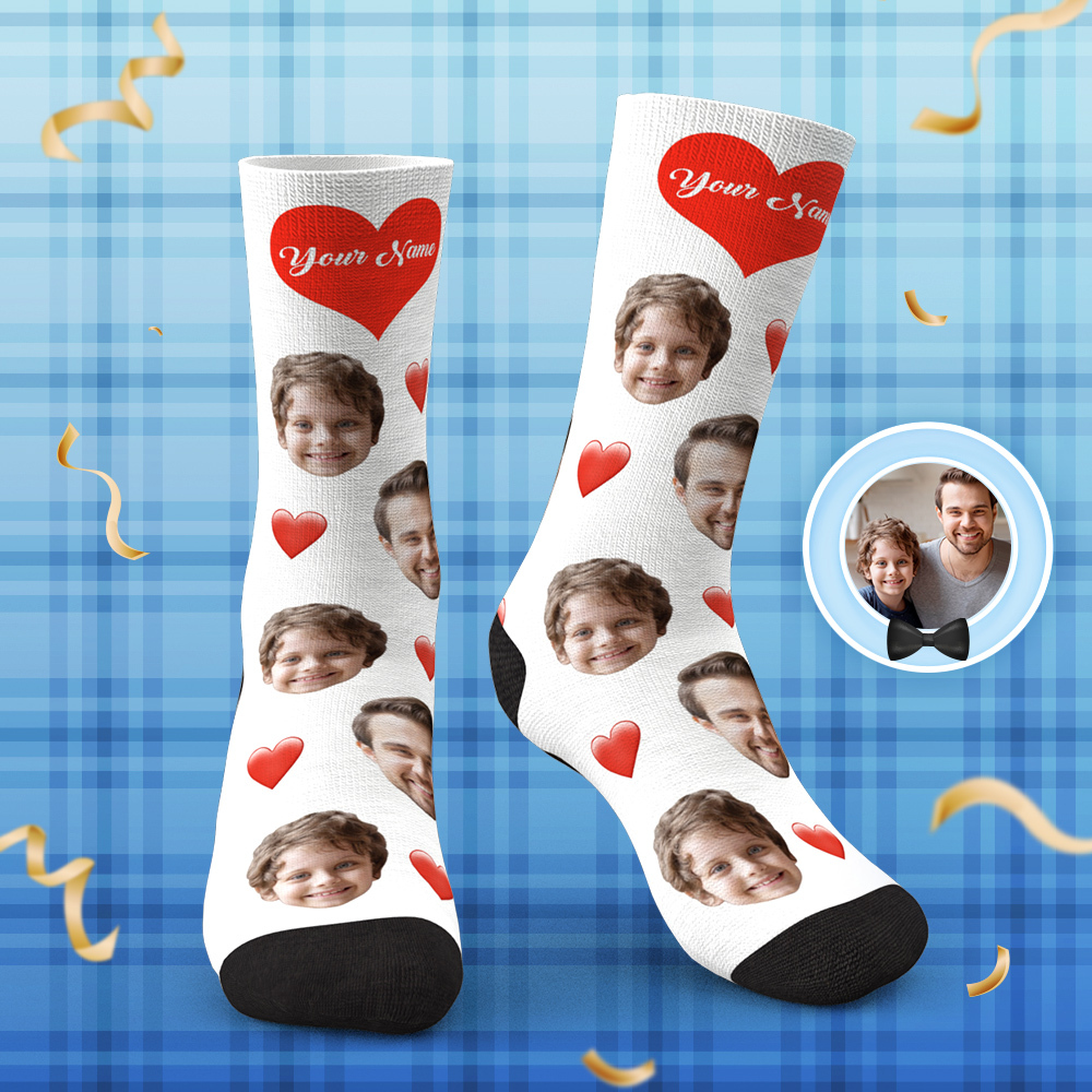 Benutzerdefinierte Foto Socken Liebe Herz Gesichtssocken