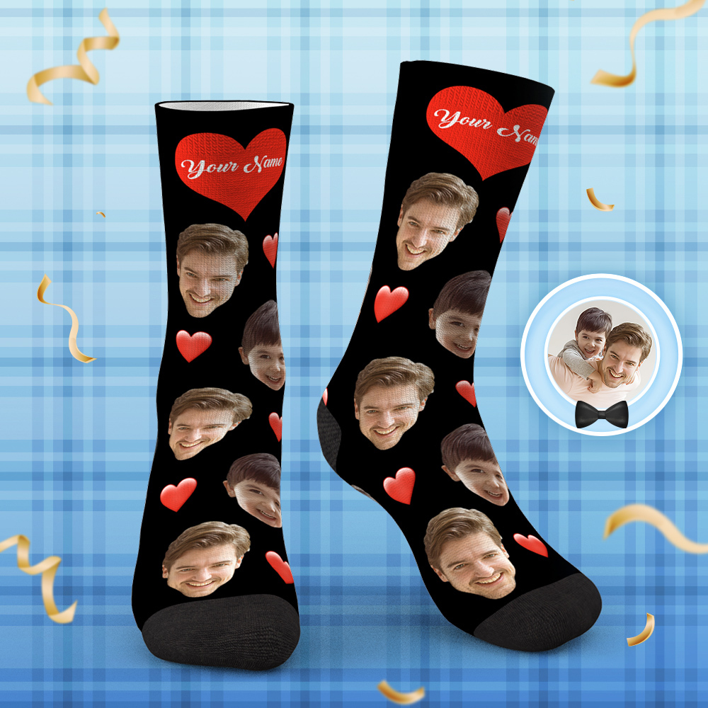 Benutzerdefinierte Foto Socken Liebe Herz Gesichtssocken