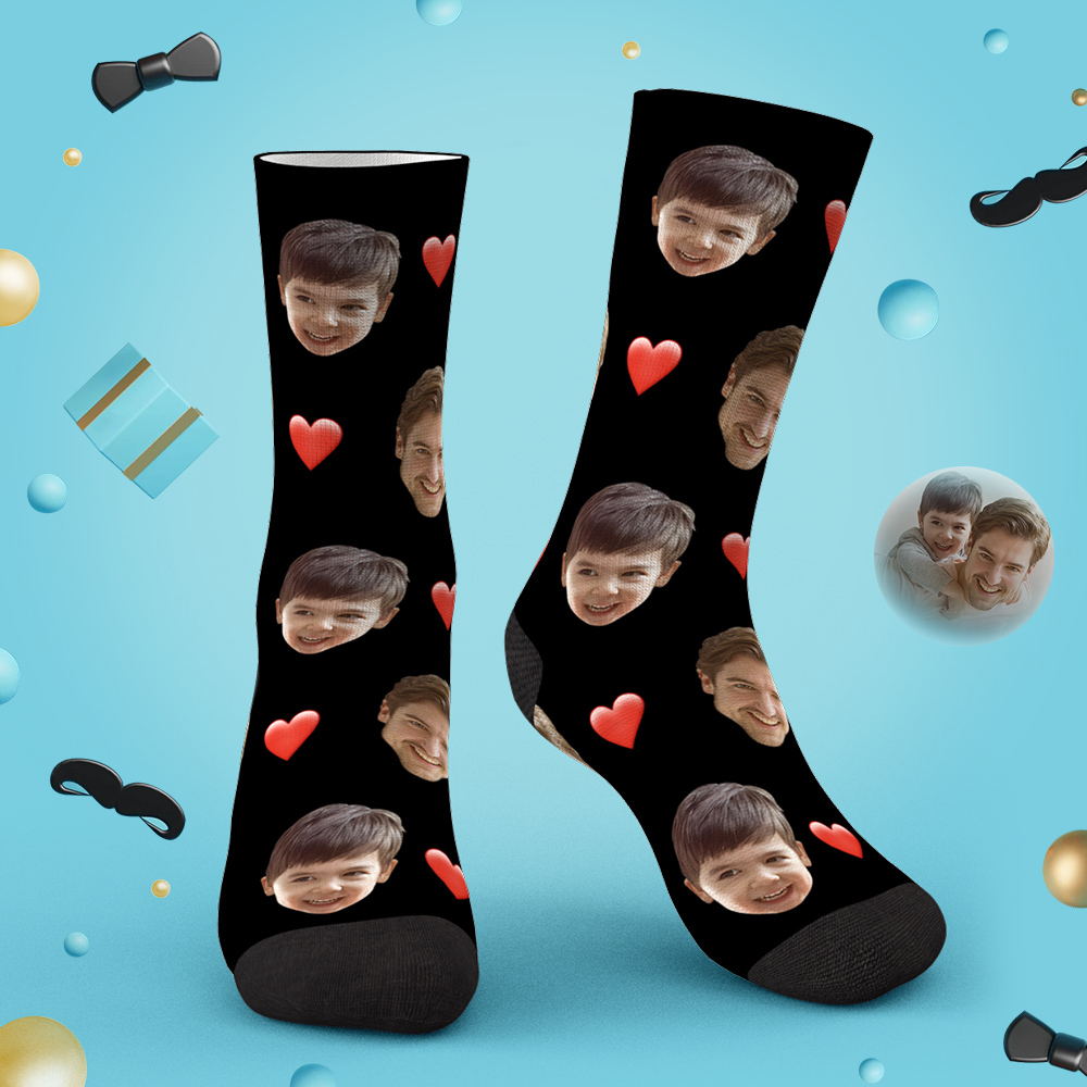 Benutzerdefinierte Foto Socken Liebe Herz Gesichtssocken