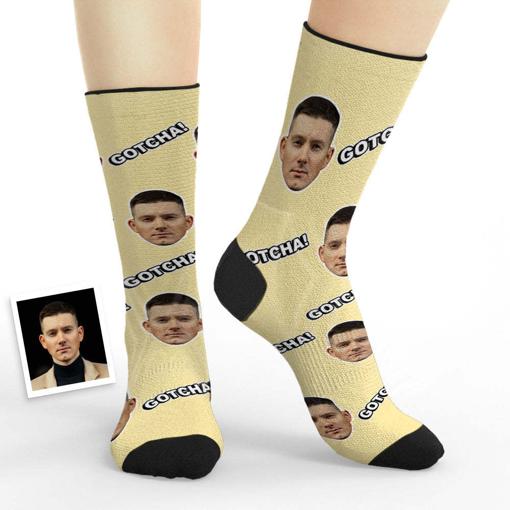 Benutzerdefinierte Atmungsaktive Gesichtssocken, Personalisierte Gotcha-socken Mit Individuellem Text - 