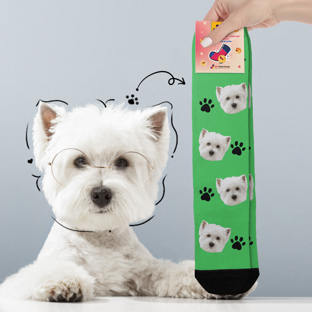 Benutzerdefinierte Gesichtssocken Bilder Hinzufügen Süße Hundefotos Sockengeschenk Für Haustierliebhaber Weihnachten - FotoSocken