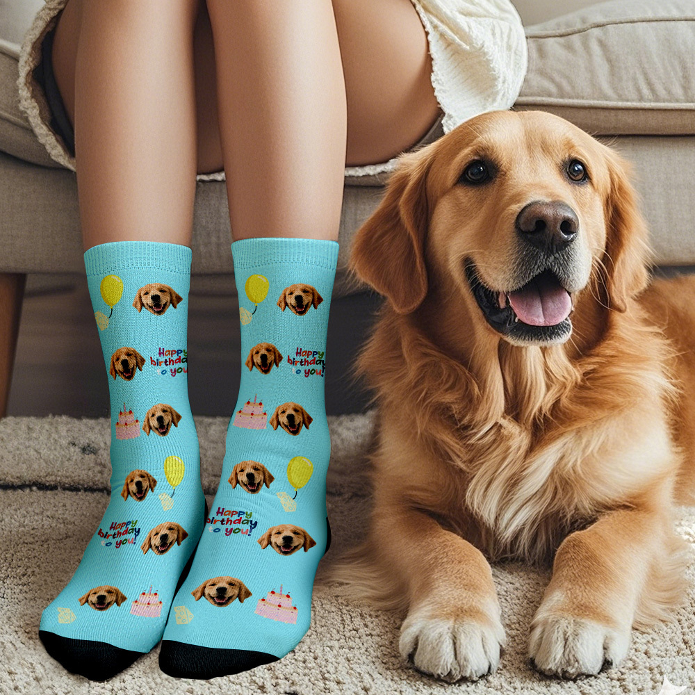 Benutzerdefinierte Gesichtssocken Alles Gute Zum Geburtstag Geschenk Gesichtssocke Geschenk - FotoSocken