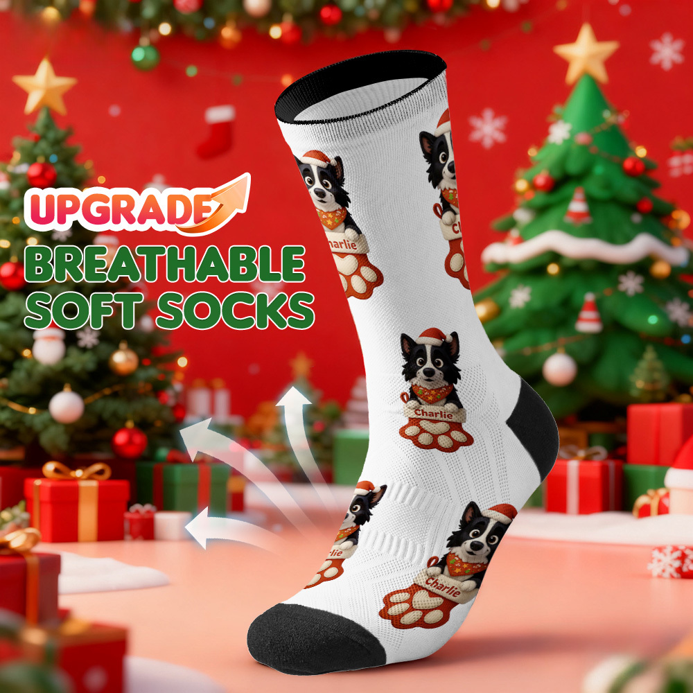 Weihnachtssocken Mit Individuellem Design, Personalisierte Lustige Mütze, Individuelles Design, Beste Geschenkidee Für Weihnachten - FotoSocken