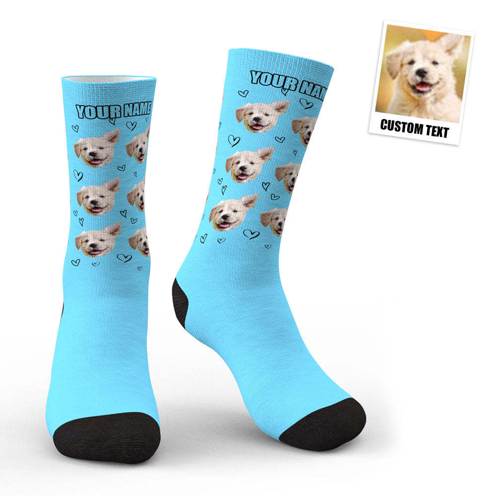 3d-vorschau Kundenspezifische Socken Personalisierte Foto-socken Liebes-haustier-socken - 