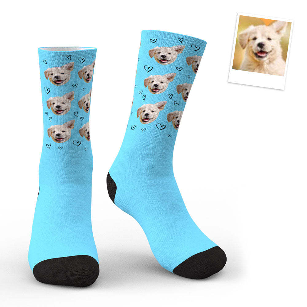 3d-vorschau Kundenspezifische Socken Personalisierte Foto-socken Liebes-haustier-socken - 