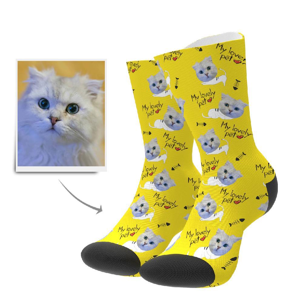 Benutzerdefiniertes Gesicht Mein Schönes Haustier Socken Für Katzenliebhaber
