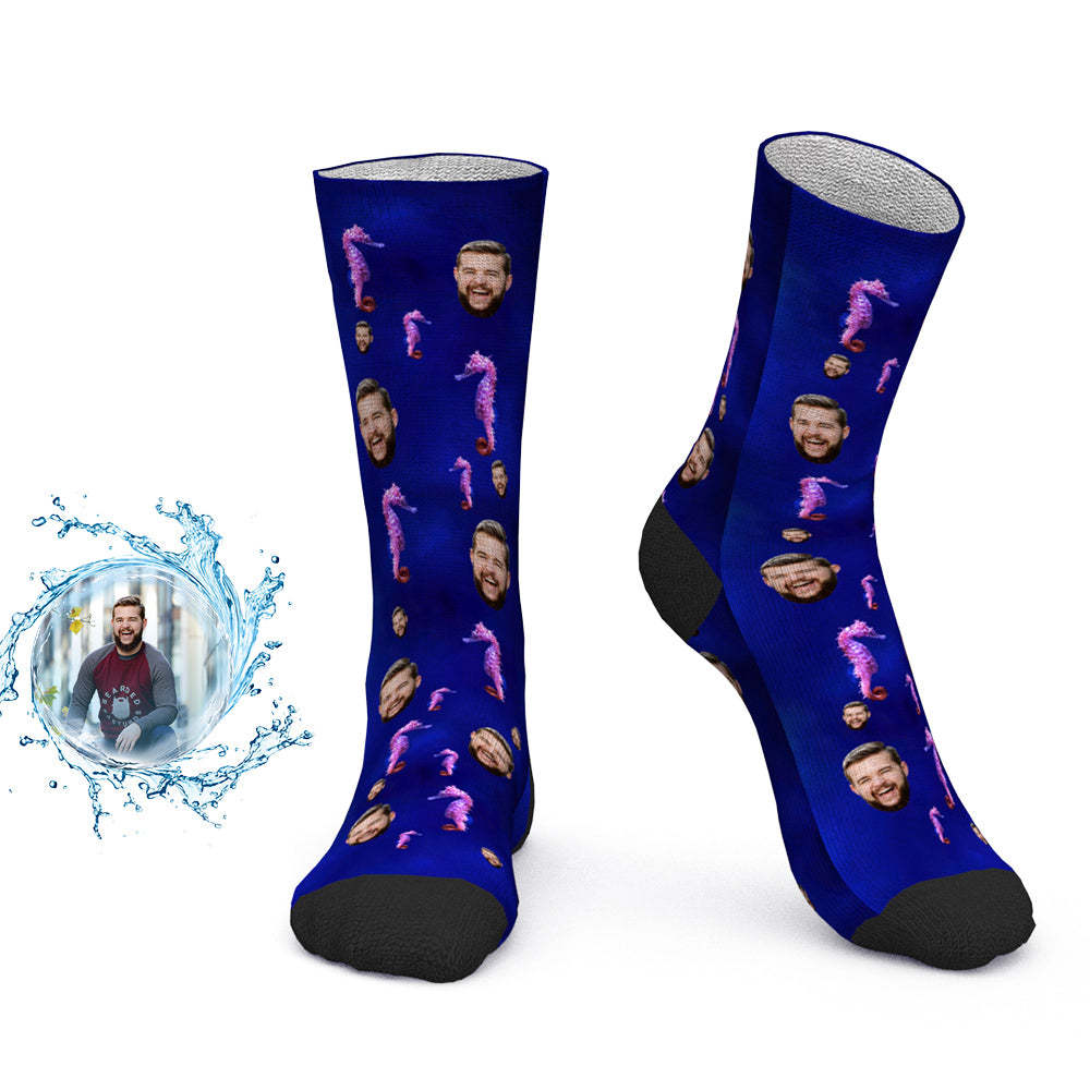 Kundenspezifische Gesichts-socken Rosa Seepferdchen-foto - 