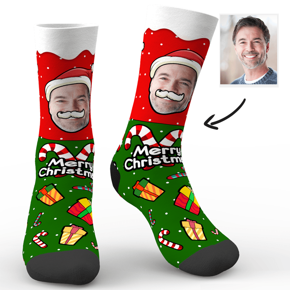 Weihnachts Socken Weihnachtsgeschenk Foto Socken Personalisiert Gesicht Socken