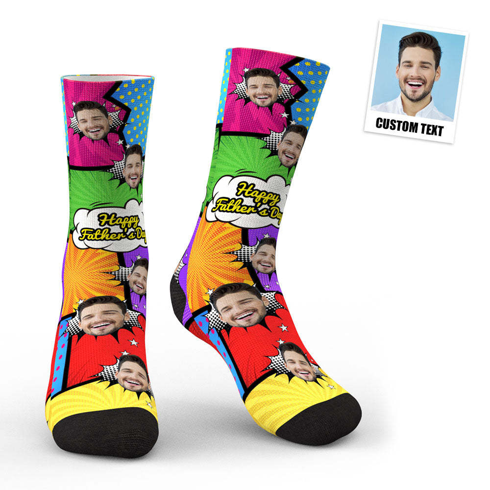 3d-vorschau Benutzerdefiniertes Foto Lustige Comics-socken - 