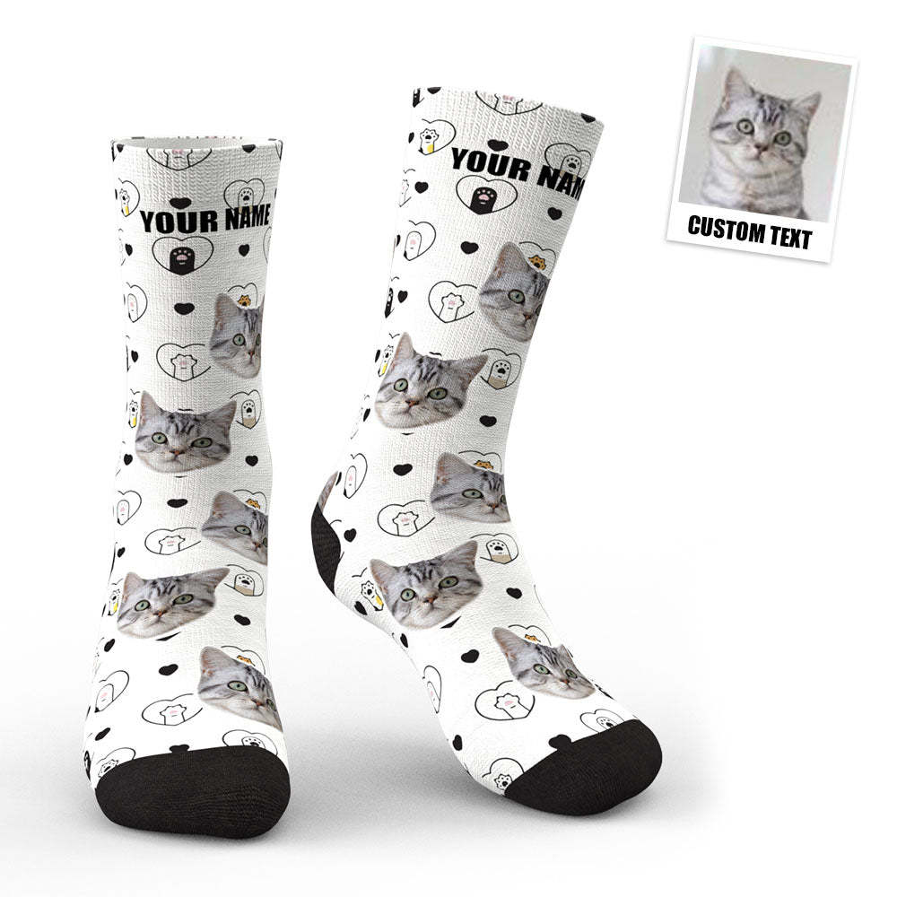 3d-vorschau Benutzerdefinierte Foto Socken Personalisierte Haustier Socken Katzenliebhaber Und Katzenbesitzer Geschenk - 