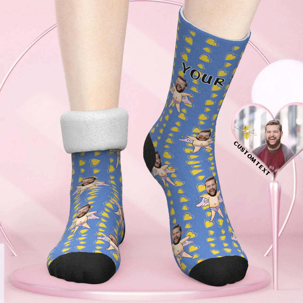 Benutzerdefinierte Dicke Socken Foto Herbst Winter Warme Socken Amor Lustige Socken Valentinstagsgeschenk - 