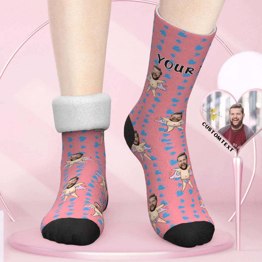 Benutzerdefinierte Dicke Socken Foto Herbst Winter Warme Socken Amor Lustige Socken Valentinstagsgeschenk - 