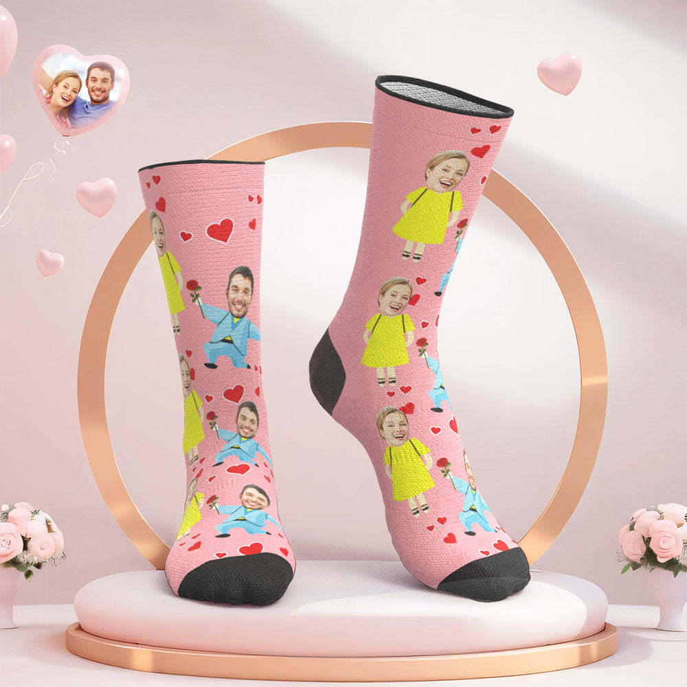 Benutzerdefinierte Gesicht Hochzeitssocken Herzsocken Vorschlag -