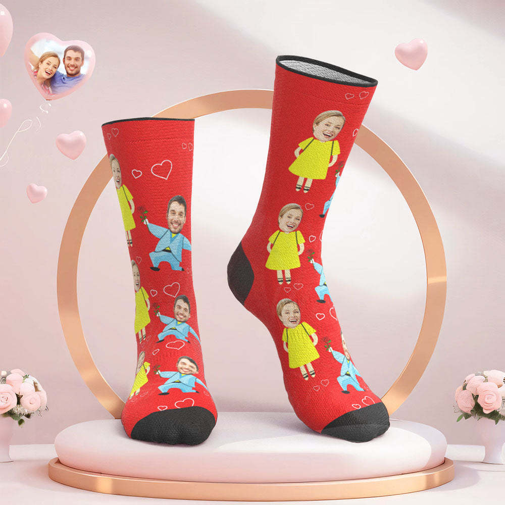 Benutzerdefinierte Gesicht Hochzeitssocken Herzsocken Vorschlag -