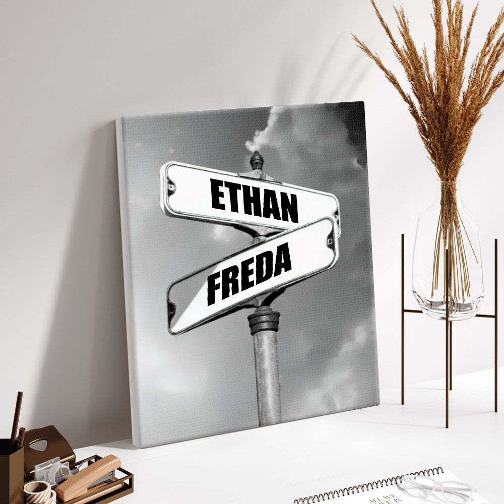 Personalisiertes Familienname-leinwandkreuzung-vintage-straßenschild-jubiläumsgeschenk Für Familien -