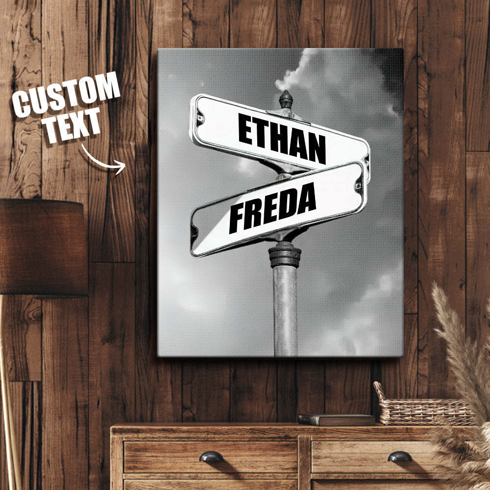 Personalisiertes Familienname-leinwandkreuzung-vintage-straßenschild-jubiläumsgeschenk Für Familien -