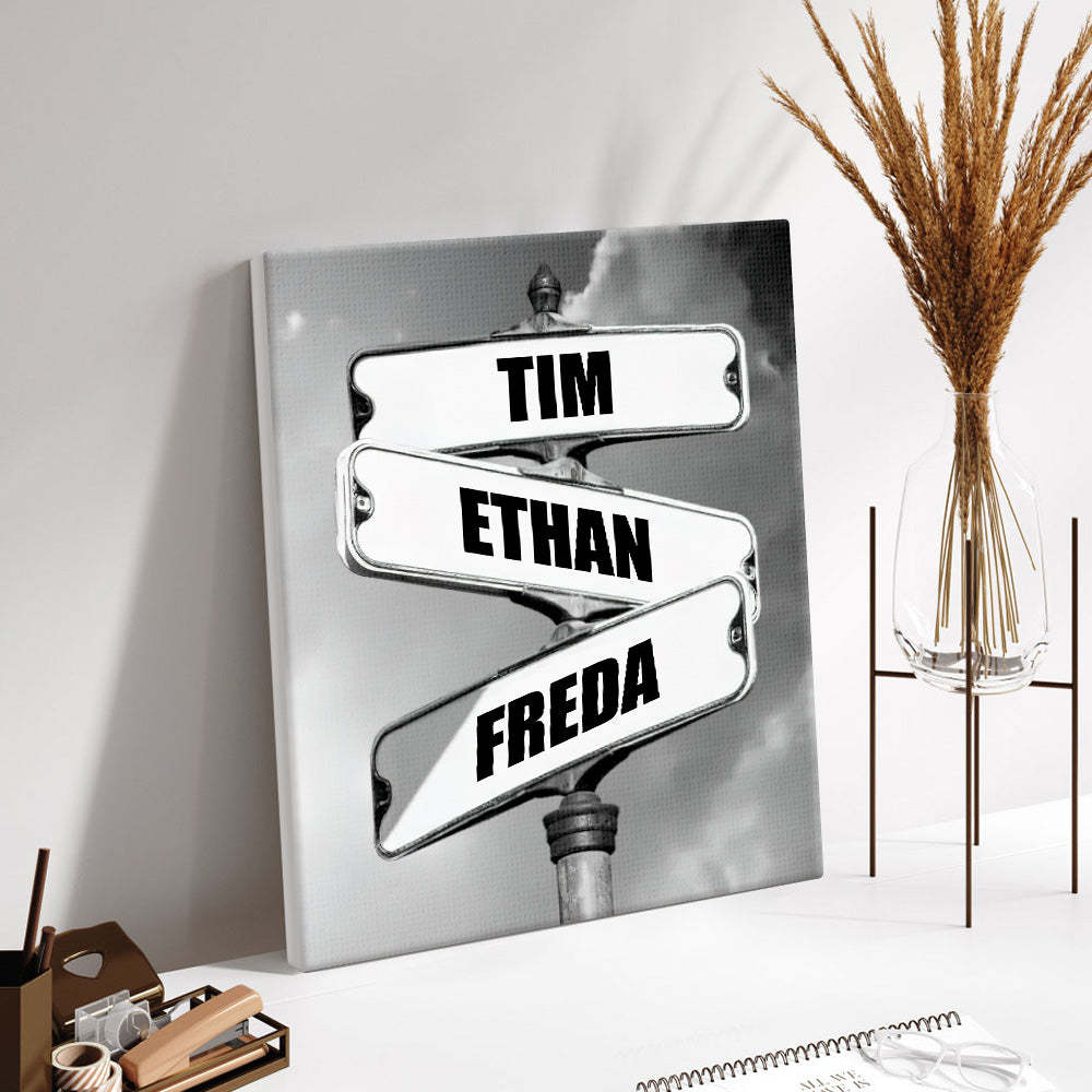 Personalisiertes Familienname-leinwandkreuzung-vintage-straßenschild-jubiläumsgeschenk Für Familien -