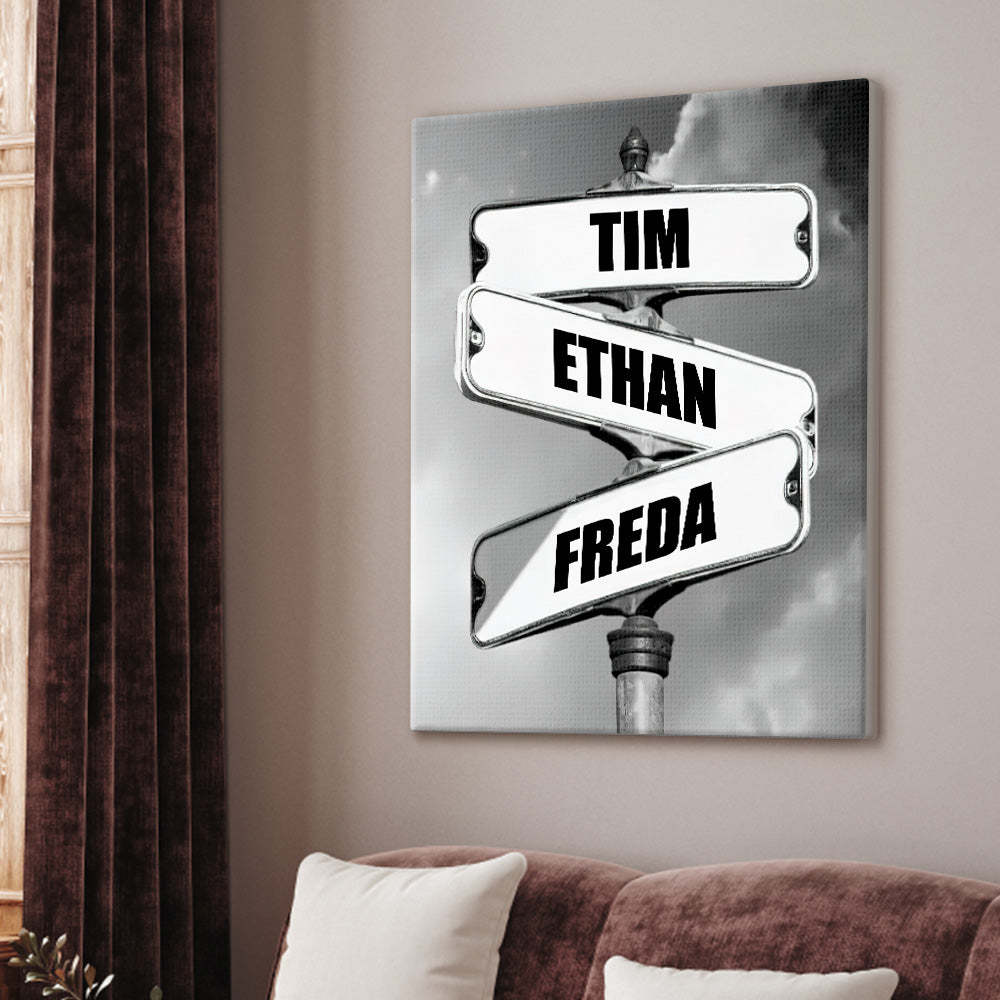 Personalisiertes Familienname-leinwandkreuzung-vintage-straßenschild-jubiläumsgeschenk Für Familien -