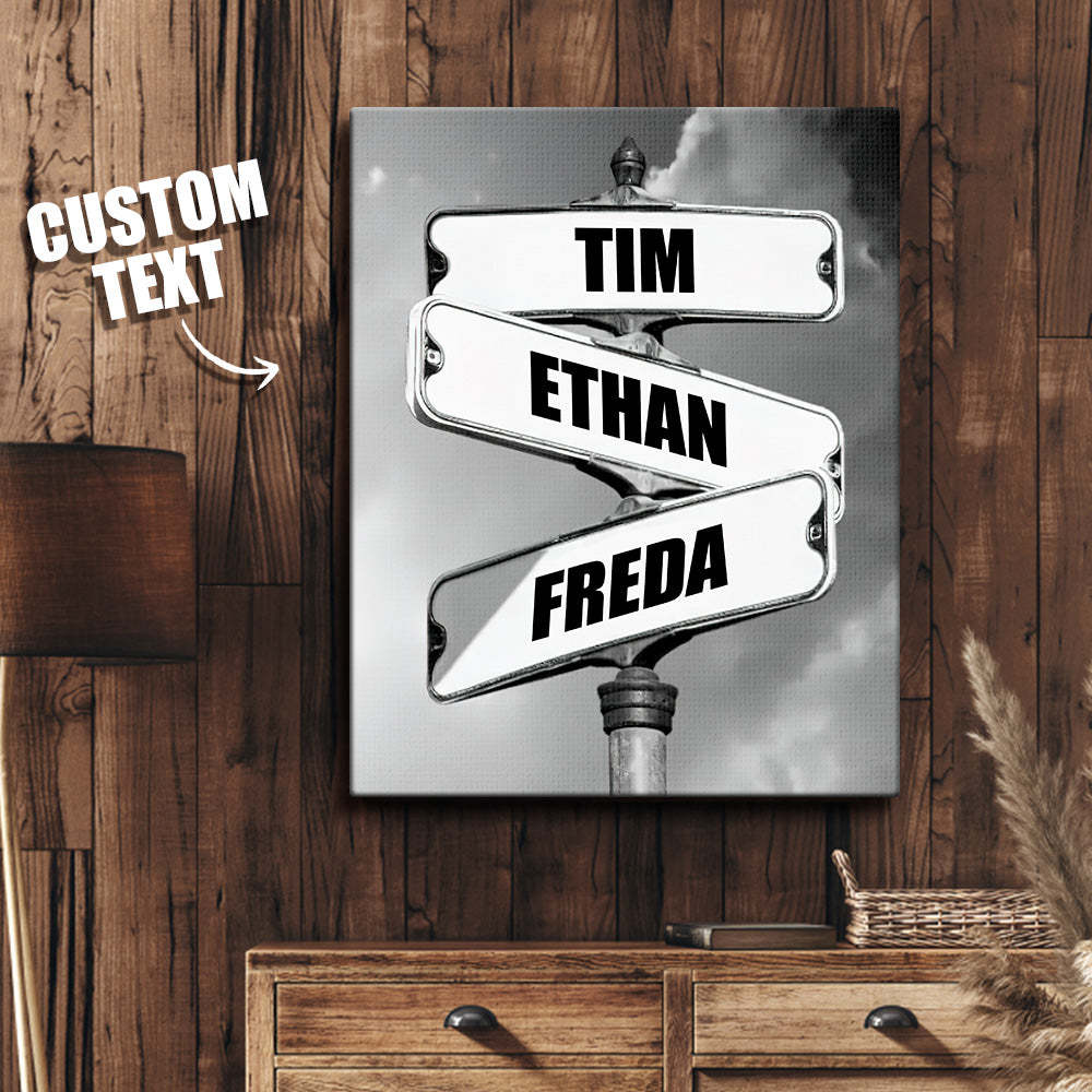 Personalisiertes Familienname-leinwandkreuzung-vintage-straßenschild-jubiläumsgeschenk Für Familien -