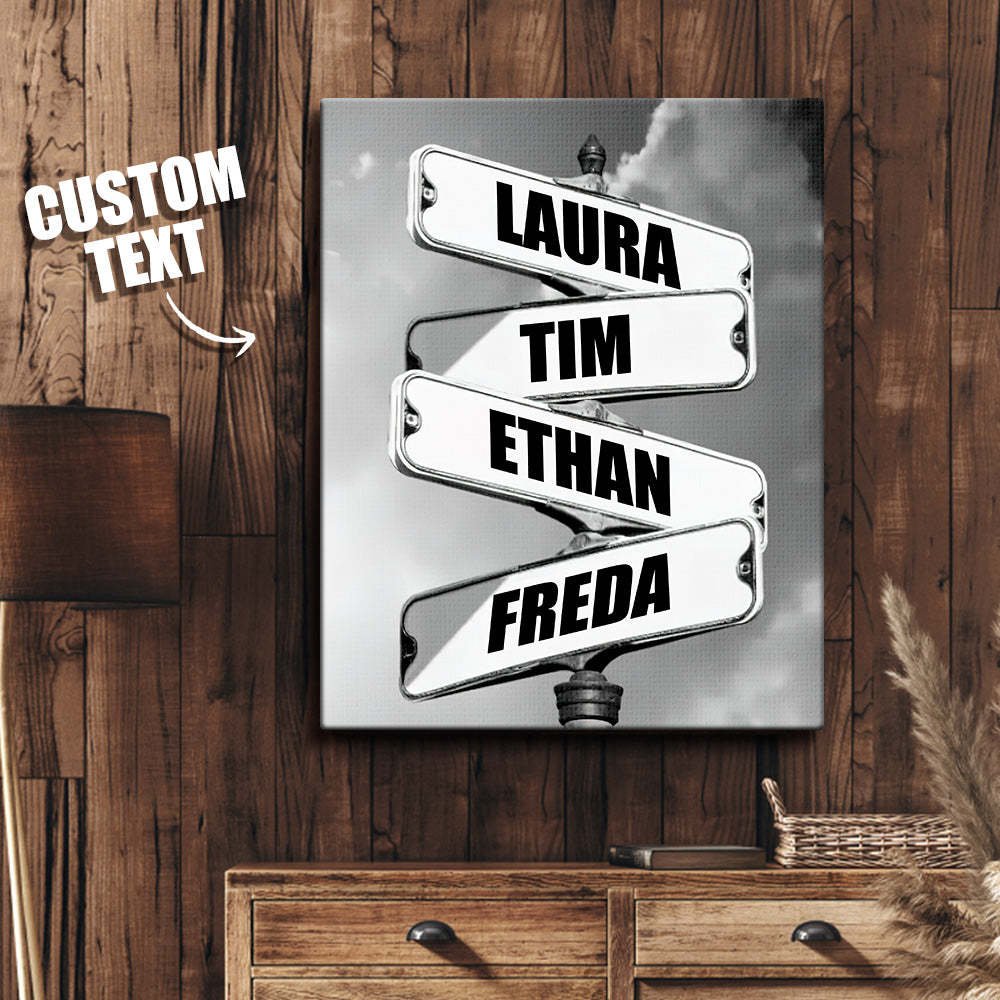 Personalisiertes Familienname-leinwandkreuzung-vintage-straßenschild-jubiläumsgeschenk Für Familien -