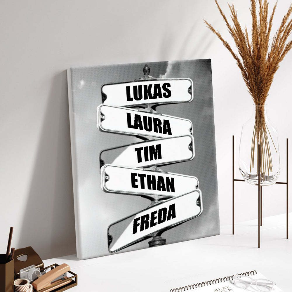 Personalisiertes Familienname-leinwandkreuzung-vintage-straßenschild-jubiläumsgeschenk Für Familien - 