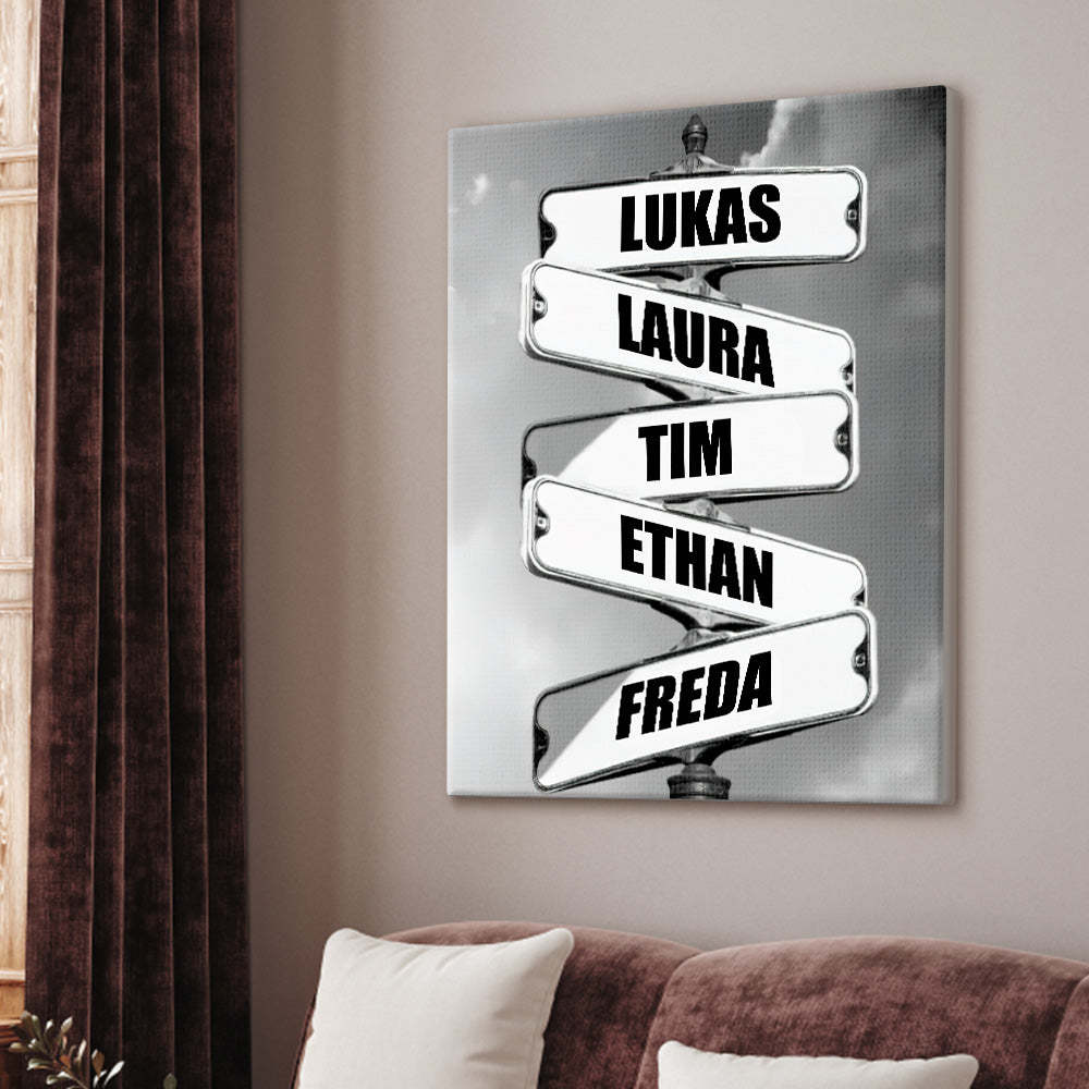 Personalisiertes Familienname-leinwandkreuzung-vintage-straßenschild-jubiläumsgeschenk Für Familien - 