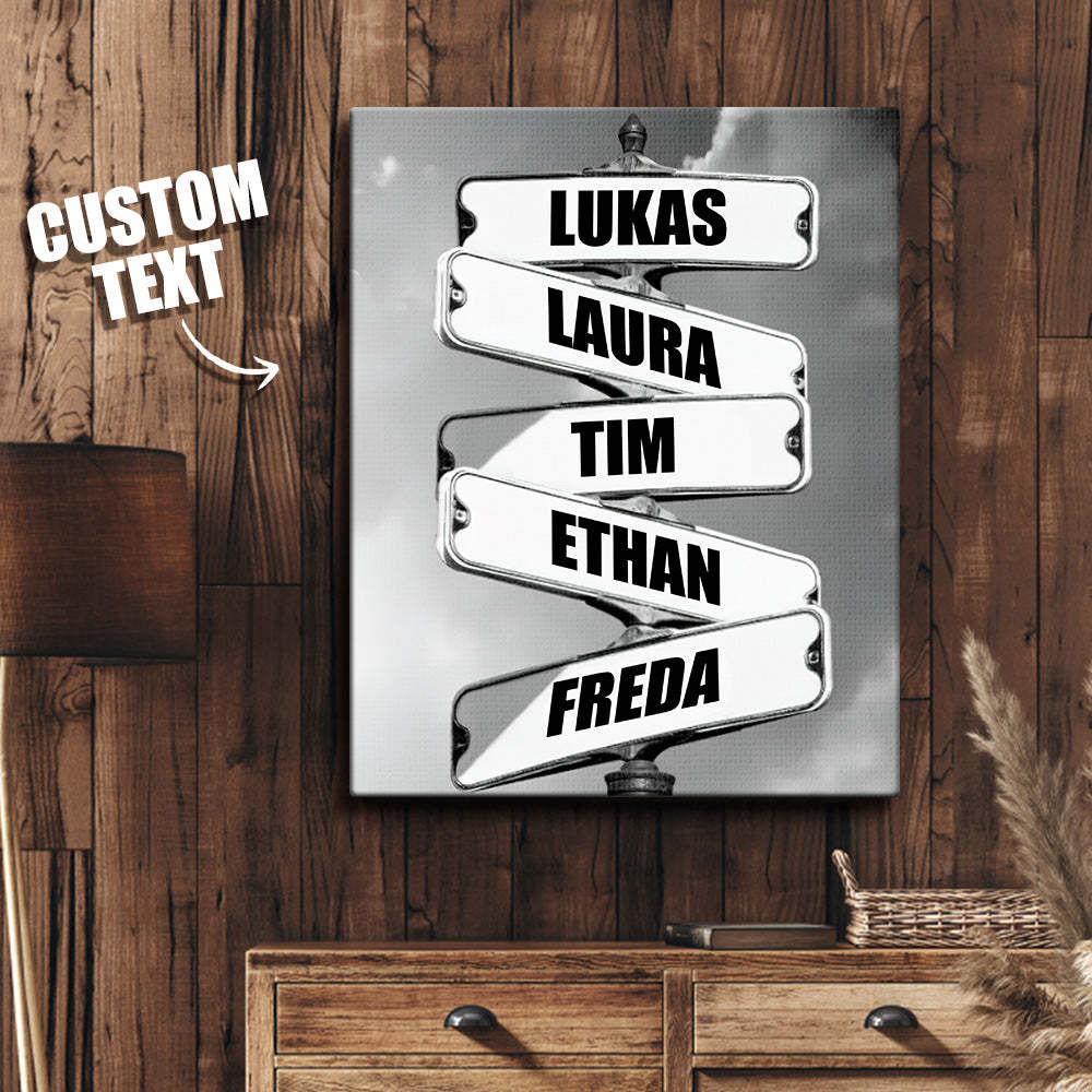 Personalisiertes Familienname-leinwandkreuzung-vintage-straßenschild-jubiläumsgeschenk Für Familien - 