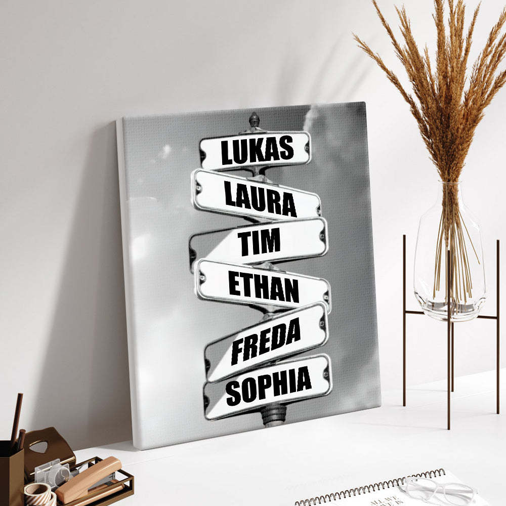 Personalisiertes Familienname-leinwandkreuzung-vintage-straßenschild-jubiläumsgeschenk Für Familien -