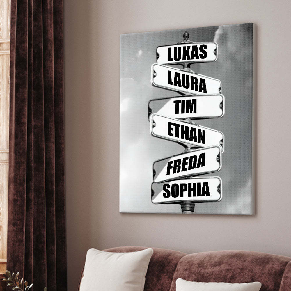 Personalisiertes Familienname-leinwandkreuzung-vintage-straßenschild-jubiläumsgeschenk Für Familien -