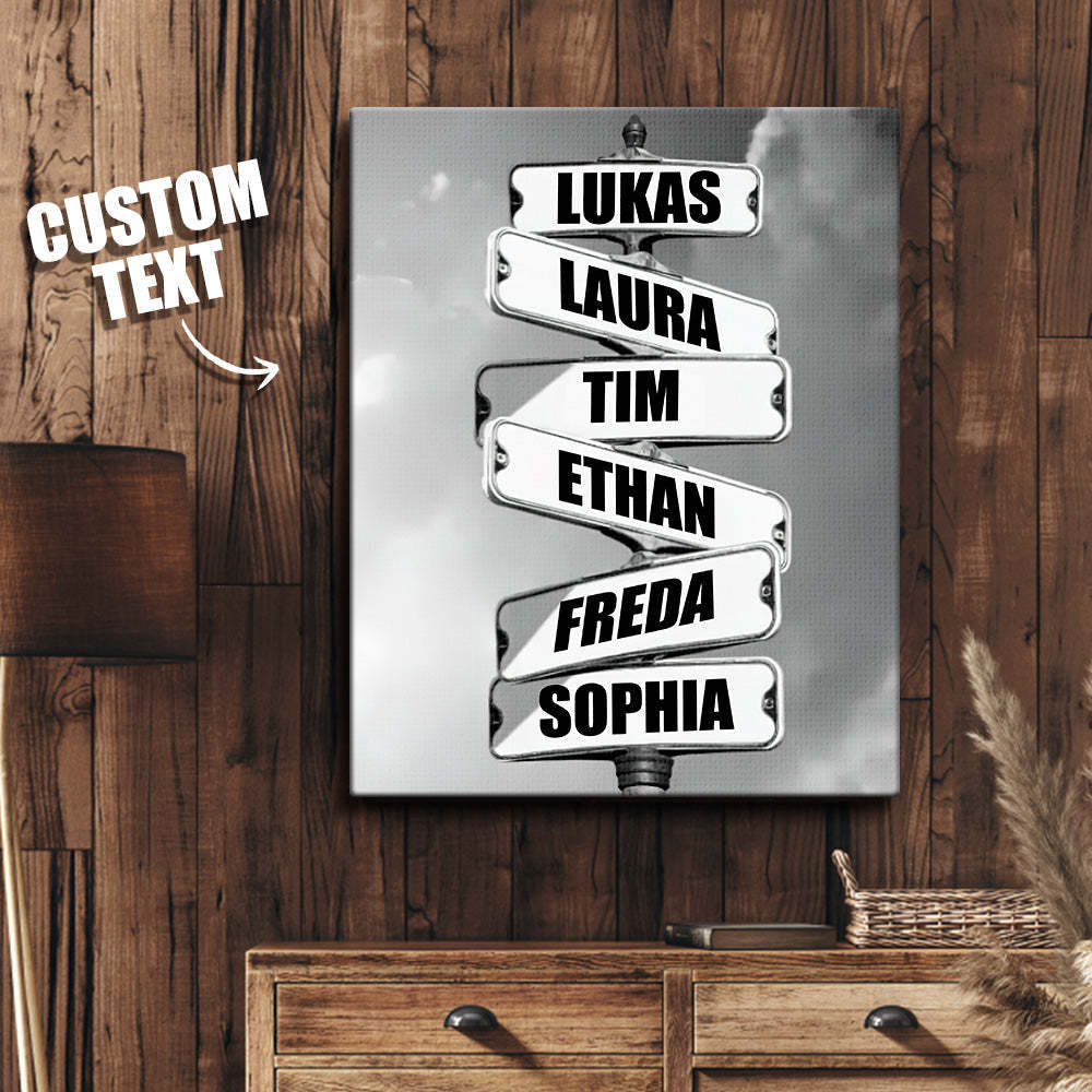 Personalisiertes Familienname-leinwandkreuzung-vintage-straßenschild-jubiläumsgeschenk Für Familien -
