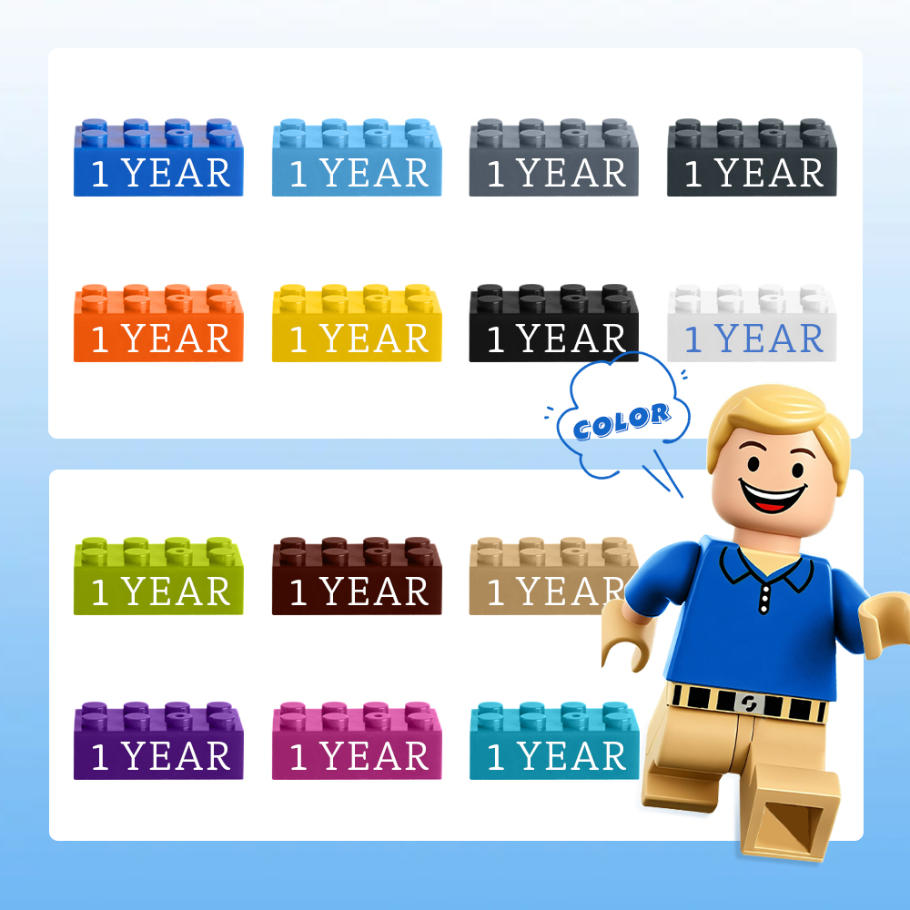 Bausteingeschenke Benutzerdefinierter Text Induktionsgeschenk Firmenalter Bausteine ​​mehrfarbige Bausteingeschenke In Unterschiedlicher Größe - FotoSocken