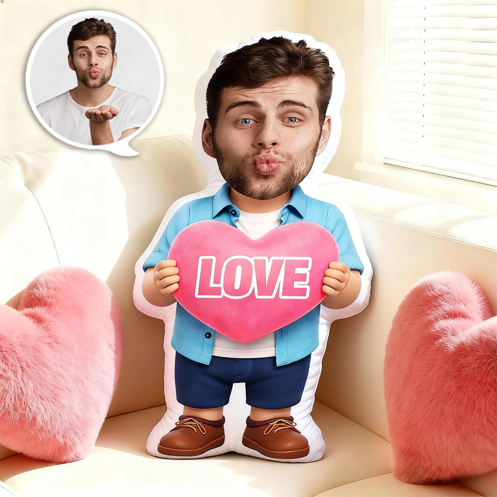 Personalisiertes Paar-gesichtskissen Mit Foto, Beste Freundin-mini-kissen, Mini-puppe Im Anime-stil, Valentinstagsgeschenk - FotoSocken