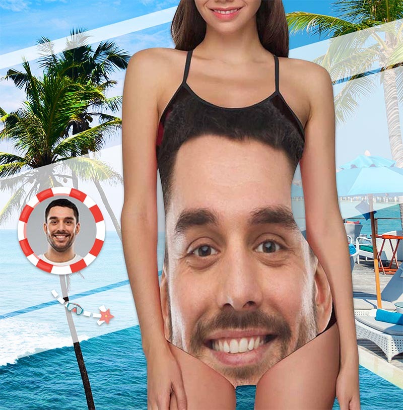 Benutzerdefinierte Gesichts-passende Paare-badeanzüge, Gesichts-paar-badebekleidung, Geschenk Für Verliebte -