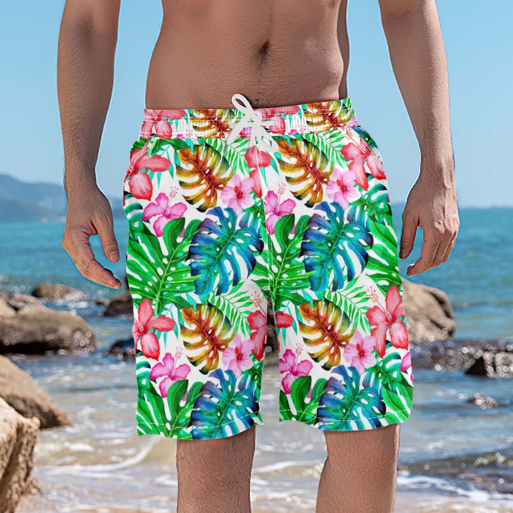 Herren Badehose Strand Freizeit Pants In Nature Print -