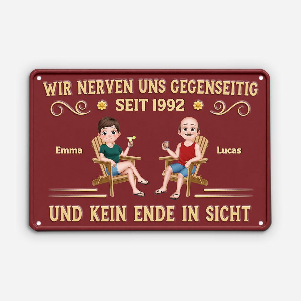 [3D-Druckeffekt] Wir Nerven Uns Gegenseitig – Personalisierte Geschenke Für Paare | Cartoon-Blumen-Türschild - FotoSocken