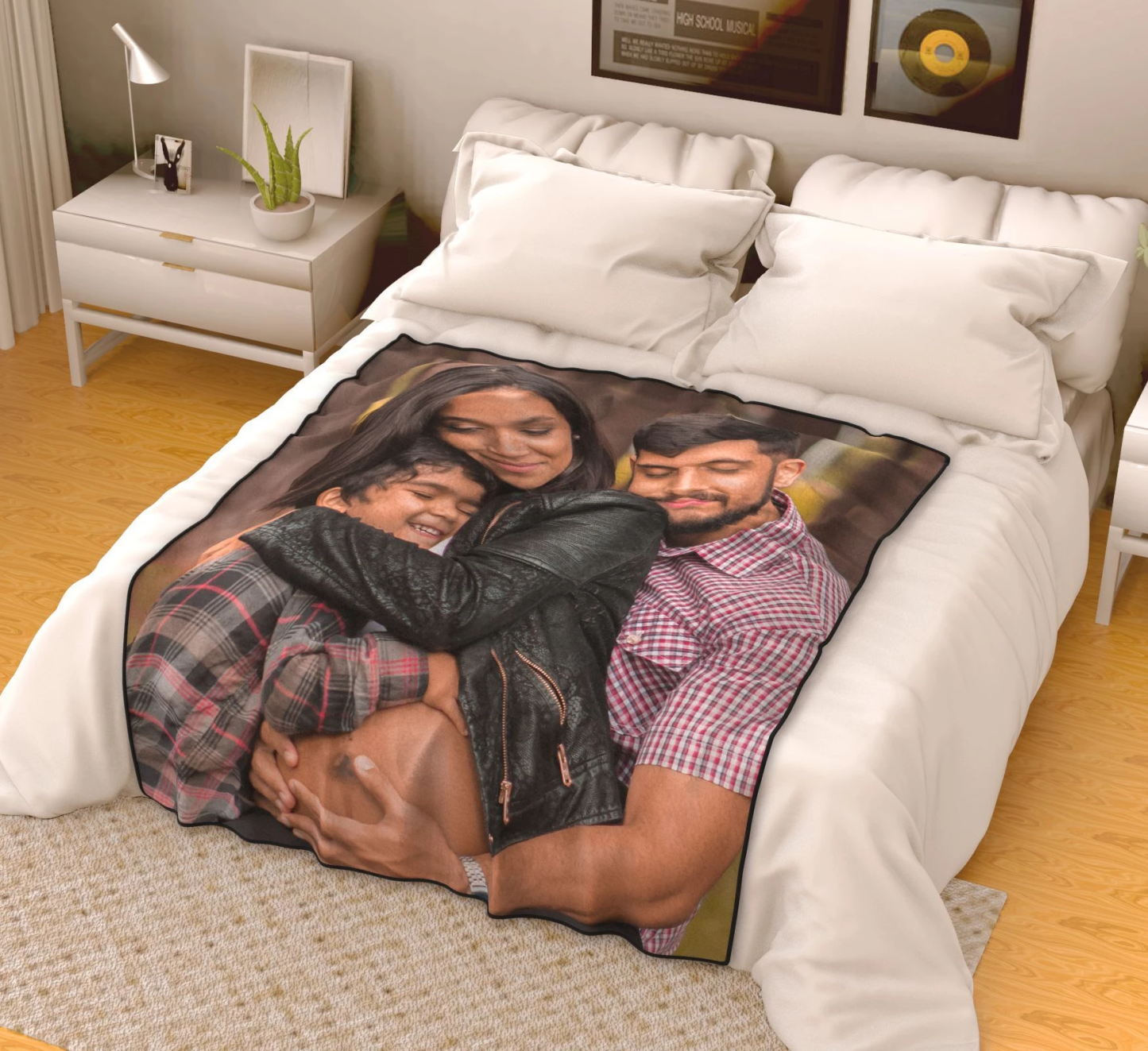 Personalisierte Familie Fotohülle Individuelle Decke Aus Ganzem Fleece