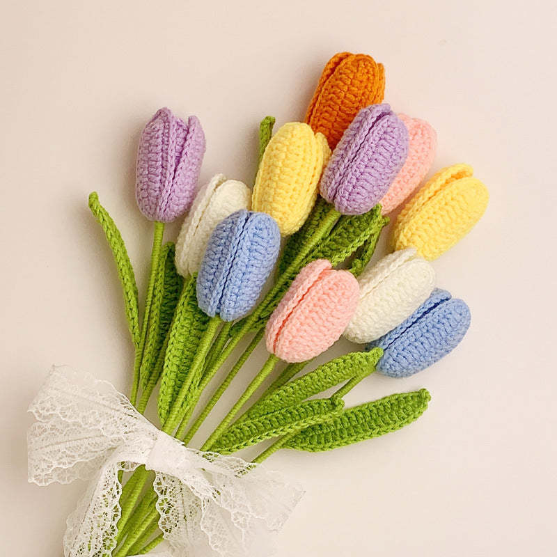 Tulpe Häkeln Blume Handgemachte Gestrickte Blume Geschenk Für Liebhaber - 