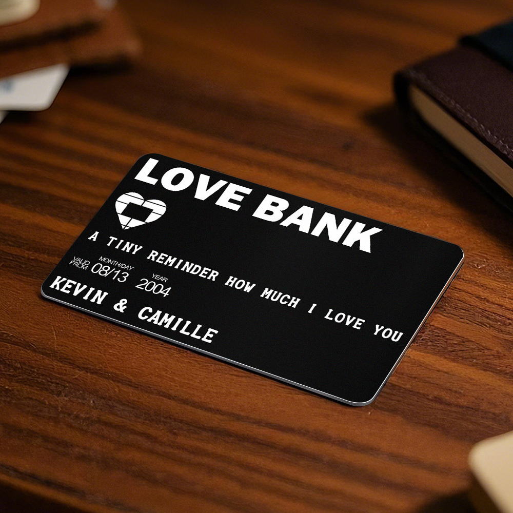 Vatertagsgeschenke, Individuelle Metall-geldbörse, Personalisierte Aluminium-foto-geldbörse, Love Bank - FotoSocken